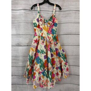 Disney Little Mermaid Floral Tiered W/ Pockets Sundress Size M